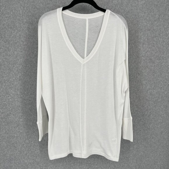 Aether Womens 3Q Slouch Top Shirt Size Medium White Semi Sheer Dolman Sleeve NEW - Picture 1 of 15
